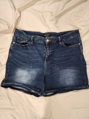 Judy Blue Women's Dark Blue Distressed Denim Shorts